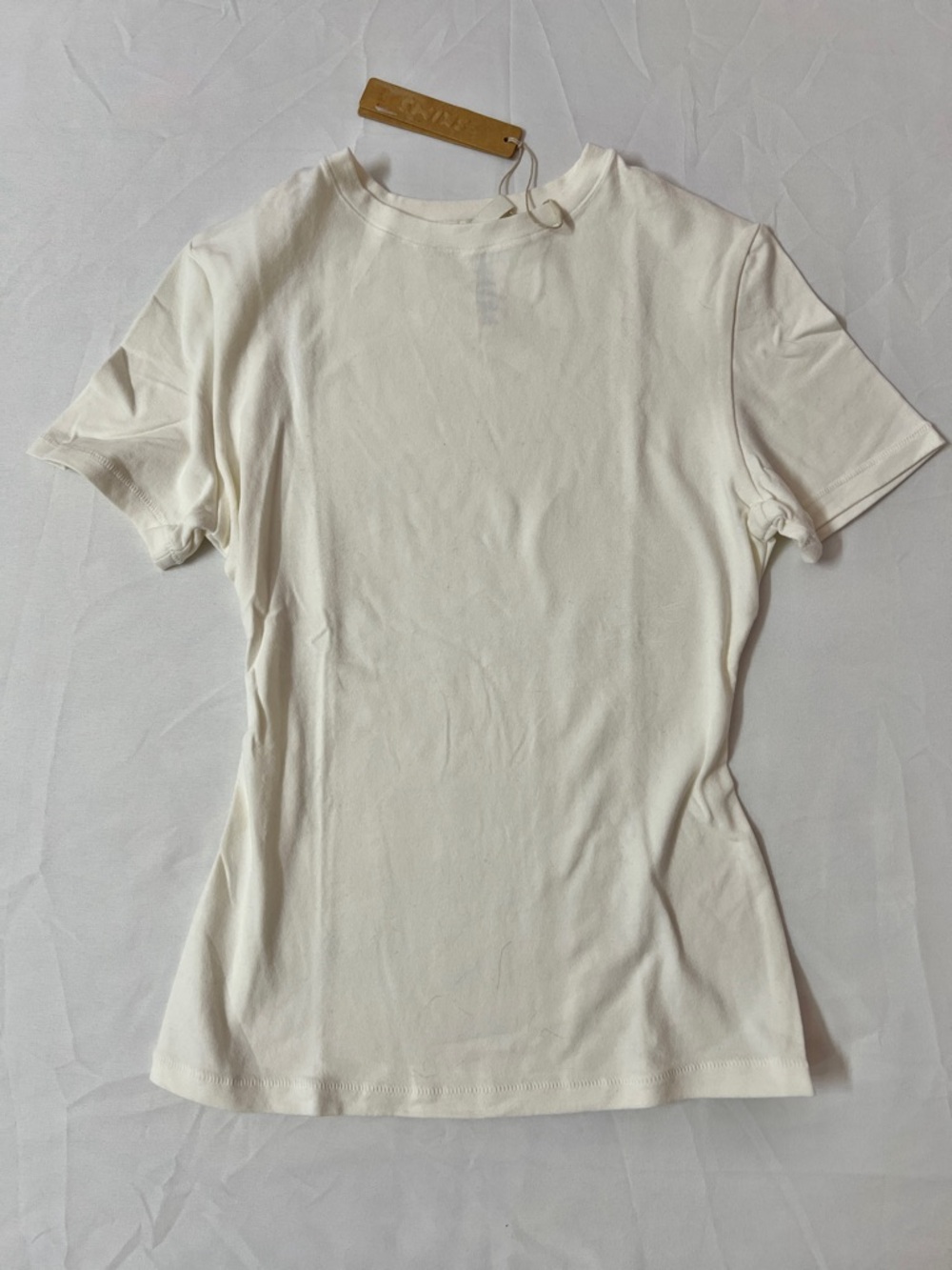 SKIMS Cotton Jersey Crew Neck Top T-shirt White Marble